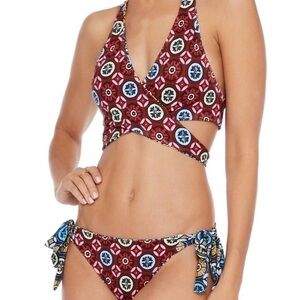 NWT Derek Lam 10 Crosby Reversible Print Swimsuit Bikini Top (XS) Bottoms (S)
